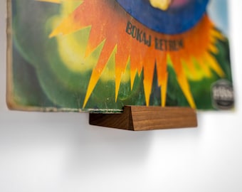 Schallplattenhalter Wandmontage aus Massivholz – Vinyl LP Display & Wandhalter für Schallplattencover – Eiche, Buche oder Nussbaum