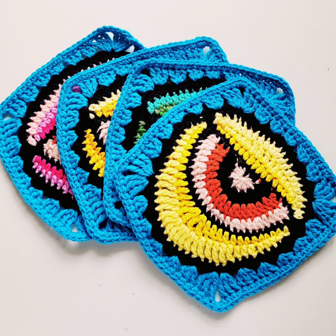 CROCHET PATTERN Trippy Eye Granny Square Psychedelic Etsy