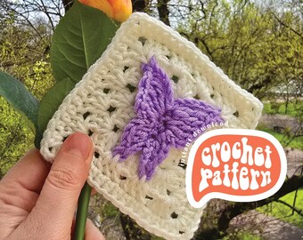 Crochet 2 types of Butterfly Granny Squares (PDF download)
