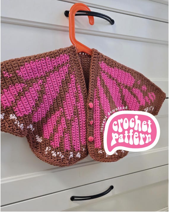Crochet Butterfly Cardigan: Tapestry Chart, Newborn to 14 Years