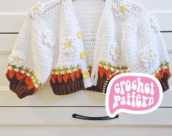 Crochet Cardigan Pattern: Baby & Kids Spring/Easter Style (PDF Pattern)