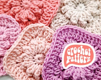 Floral Granny Square Crochet Pattern: Intermediate Level (PDF Pattern)