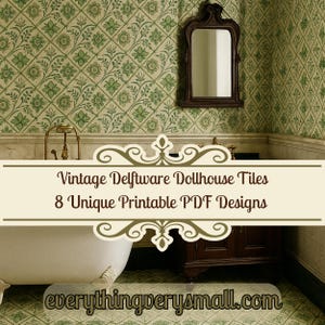 Azulejos de cerámica de Delft para casas de muñecas, escala 1:12, suelos en miniatura (PDF imprimible)
