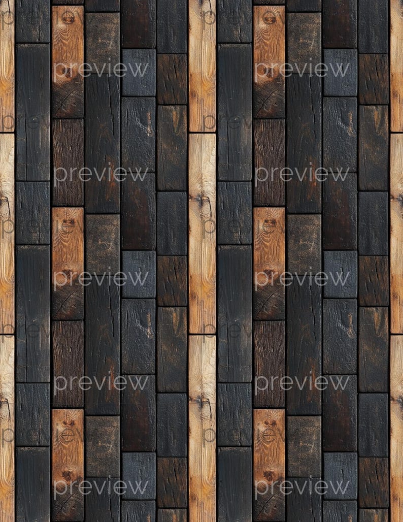 Dollhouse Miniature Wood Flooring Printable, 1:12 Scale Rustic Barnwood ...