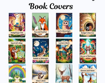 Miniature Animal Story Book Covers, Dollhouse Printable (Digital Download)
