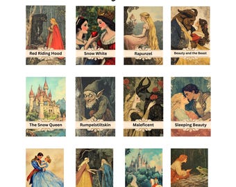 1/12 Scale Miniature Fairy Tale Book Covers, Dollhouse Library (PDF)