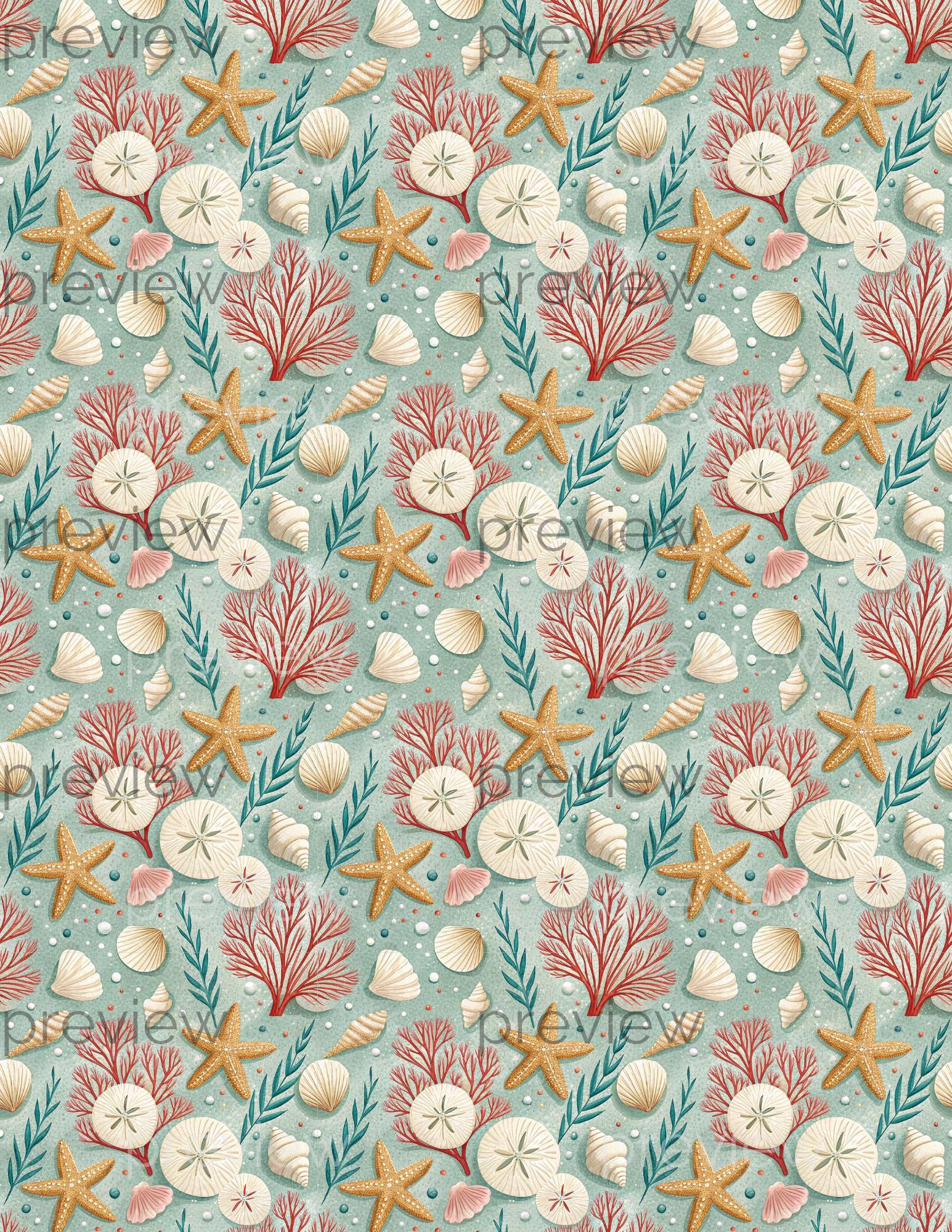 Nautical Dollhouse Wallpaper Printable PDF, Coastal Patterns, Stripes ...