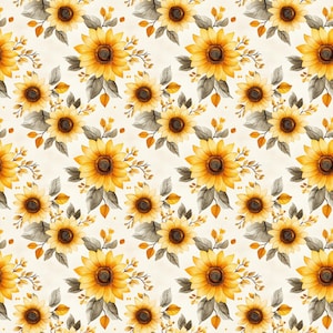 Sunflower Dollhouse Wallpaper, Printable Miniature Patterns (PDF) image 10