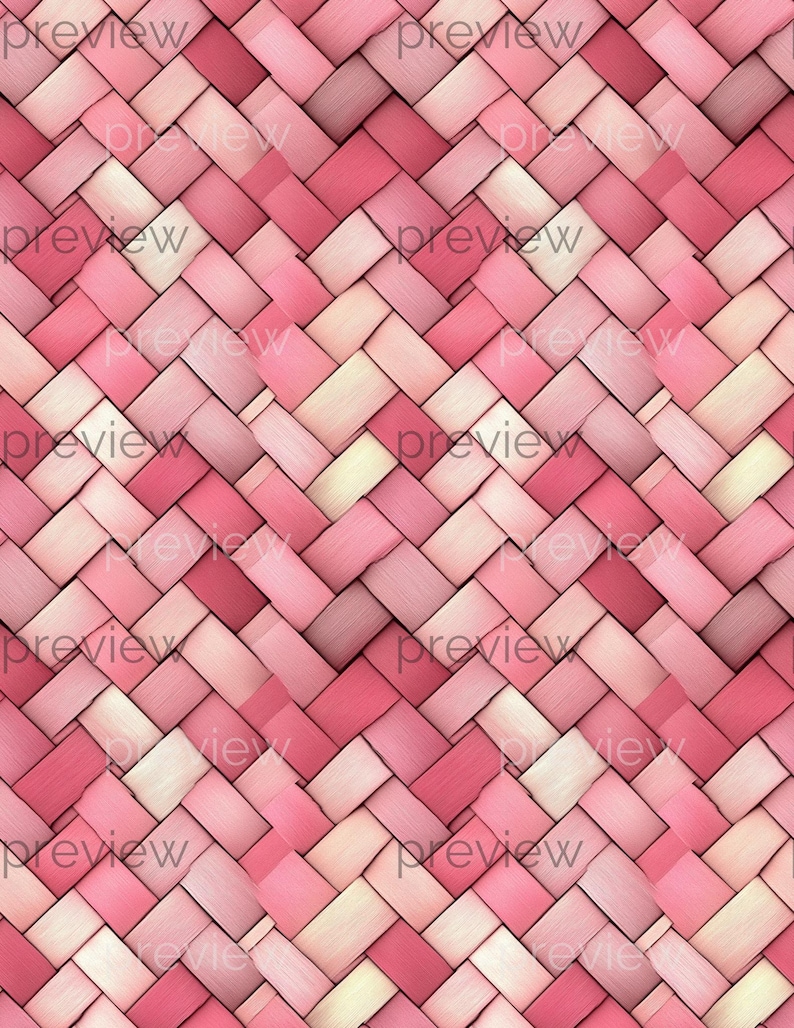 Dollhouse 1:12 Scale Herringbone Floor and Wall Tiles x 8 A4 Printable Sheets - Blue, Pale Pink, Seamless Tiled Minimalist Design