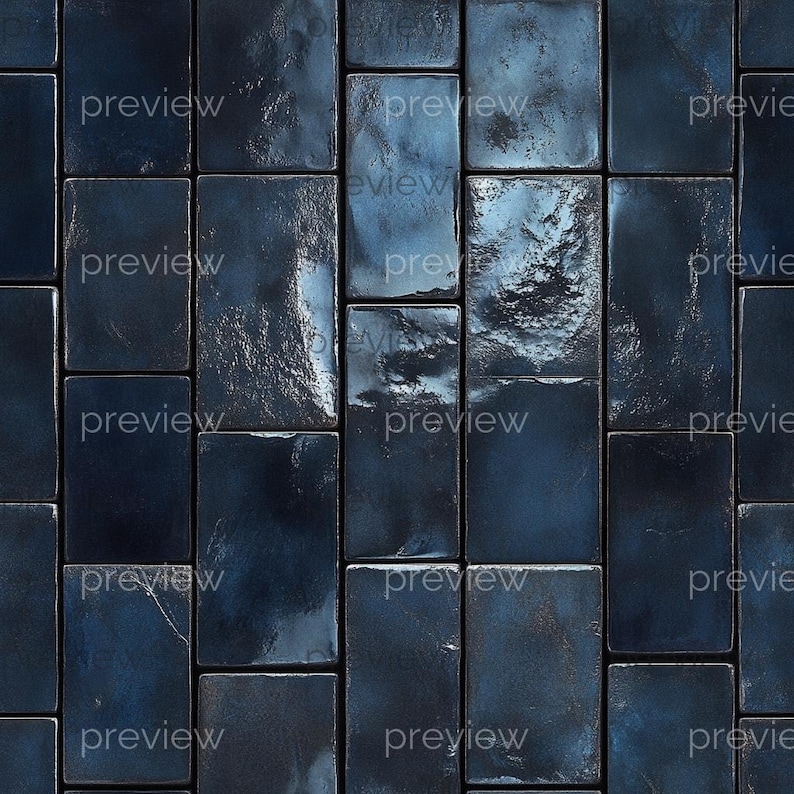 Dollhouse 1:12 Scale Ceramic Tiles x 8 A4 Printable Sheets - Navy Blue, Forest Green, Rustic Floor and Wall Patterns, Seamless Tile Design