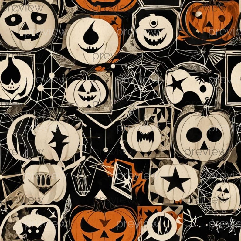 Dollhouse 112 Scale Wallpaper X 8 A4 Printable Digital Download Sheets Halloween Ghostly