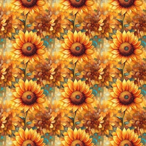 Sunflower Dollhouse Wallpaper, Printable Miniature Patterns (PDF) image 4