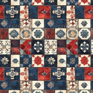 Dollhouse 1:12 Scale Mosaic Victorian Floor and Wall Tiles X 8 A4 ...