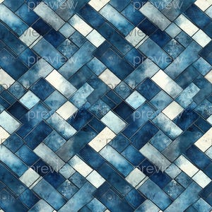 Dollhouse 1:12 Scale Herringbone Floor and Wall Tiles x 8 A4 Printable Sheets - Blue, Pale Pink, Seamless Tiled Minimalist Design