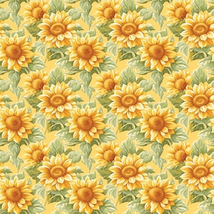 Sunflower Dollhouse Wallpaper, Printable Miniature Patterns (PDF) image 3