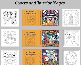 Libros para colorear de Halloween en miniatura: Accesorios para casas de muñecas imprimibles, páginas infantiles espeluznantes, manualidades de otoño en PDF