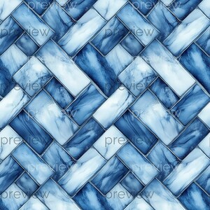 Dollhouse 1:12 Scale Herringbone Floor and Wall Tiles x 8 A4 Printable Sheets - Blue, Pale Pink, Seamless Tiled Minimalist Design