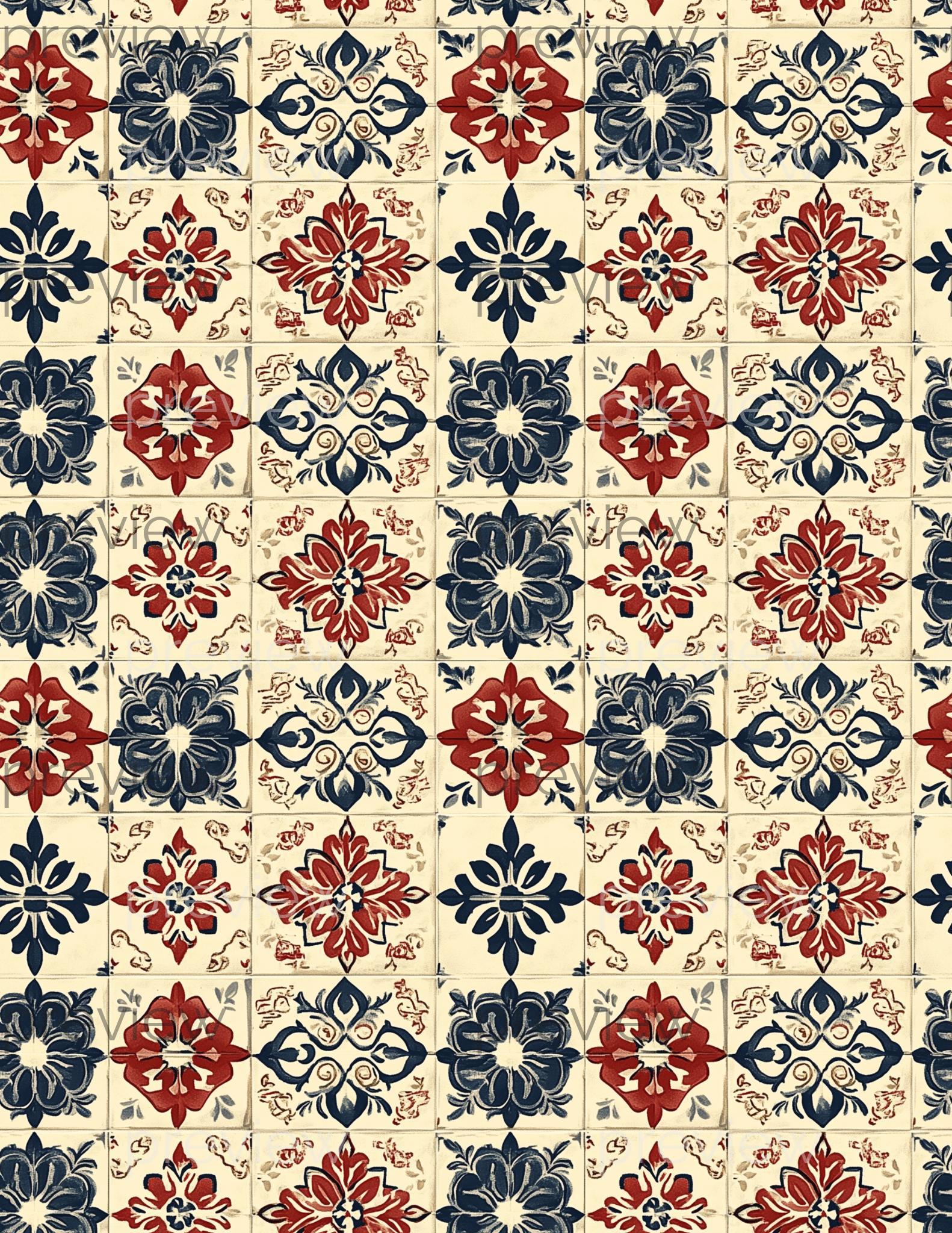 Dollhouse 1:12 Scale Mosaic Victorian Floor and Wall Tiles X 8 A4 ...