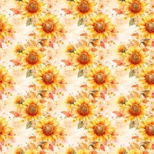 Sunflower Dollhouse Wallpaper, Printable Miniature Patterns (PDF) image 7