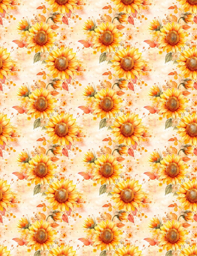 Sunflower Dollhouse Wallpaper, Printable Miniature Patterns (PDF) image 7