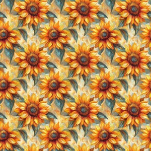 Sunflower Dollhouse Wallpaper, Printable Miniature Patterns (PDF) image 5