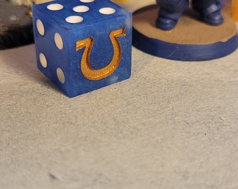 Ultramarine themed set of 6 D6 wargaming dice