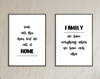 Family & Home Quote Poster Set: Printable Wall Art (Digital Download)