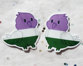 Pegatina de pájaro del orgullo de género