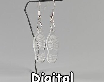 Kolczyki z nadrukiem buta do pobrania w wersji cyfrowej