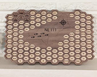 Północno-wschodni 111 Mountain Peak Tracker: Wyświetlacz Walnut Hiking Challenge