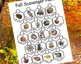 Jesienny Polowanie na Skarby – gra cyfrowa do pobrania dla dzieci. Wydrukuj w domu i baw się dobrze!