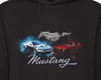 NEW Mustang Generations New VS Old- Graphic Car Hoodie