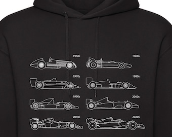 Evolution of the F1 Car Hoodie - Lineart Car Sweatshirt Hoody Formula 1 gift