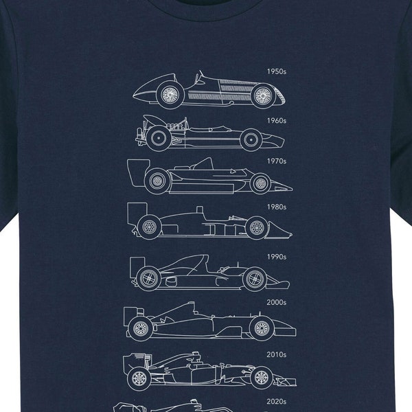 Evolution of the F1 Car - Lineart Formula One Car Shirt