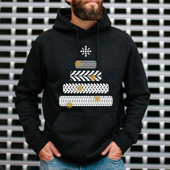 Tyre Tree Christmas Hoodie - Car Xmas Jumper