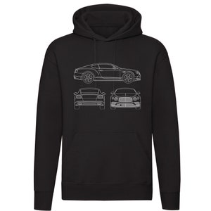 Bentley Continental GT Hoodie - Lineart Supercar Sweatshirt Hoody