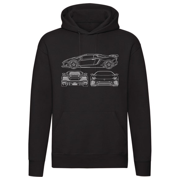 Lamborghini Aventador Hoodie Lineart Supercar Sweatshirt Hoody Etsy