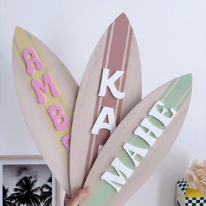 Custom 3D surfboard, children's room decoration, surf decor