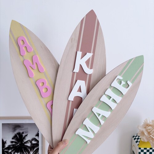 Custom 3D surfboard, children's room decoration, surf decor