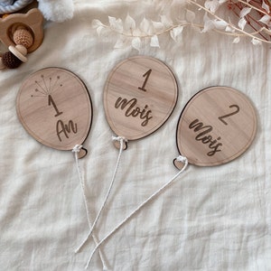 Balloon milestone card, baby photo, birth photo, baby's first year