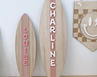 Tabla de surf 3D personalizada, decoración habitación infantil, decoración surf