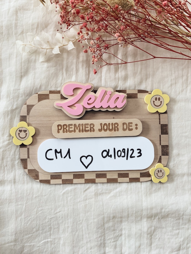 Pancarte Rentrée Effaçable Personnalisée Colorée - Print Your Love