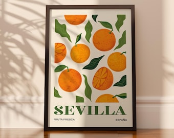 Sevilla Orange Art Print: Spanish Citrus Kitchen Decor (Digital Download)