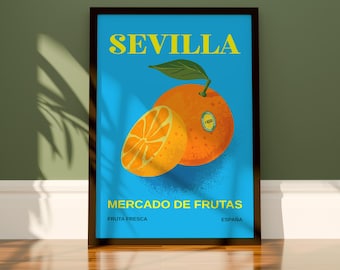 Sevilla Oranges Art Print: Spanish Kitchen Poster (Digital Download)