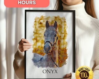 Custom Watercolor Horse Portrait: Unique Equestrian Art (Digital Download)