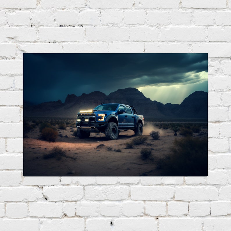 Ford F-150 Raptor Repro, Ford Raptor Poster Print, AI Generated, Ford ...