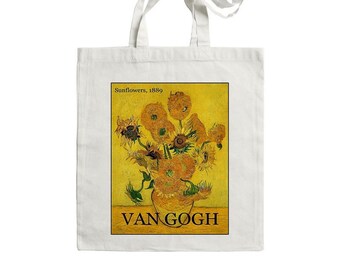 Sunflowers Van Gogh-Inspired Canvas Shoulder Bag for Women-Aesthetic Shopping Bags,Cotton Book Handbags,Artsy Tote Bag,best selle tote bag