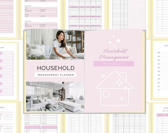 Household management planner, Printable home management, Household organizer, Household binder, Decluttering and Cleaning Planner, Schedule