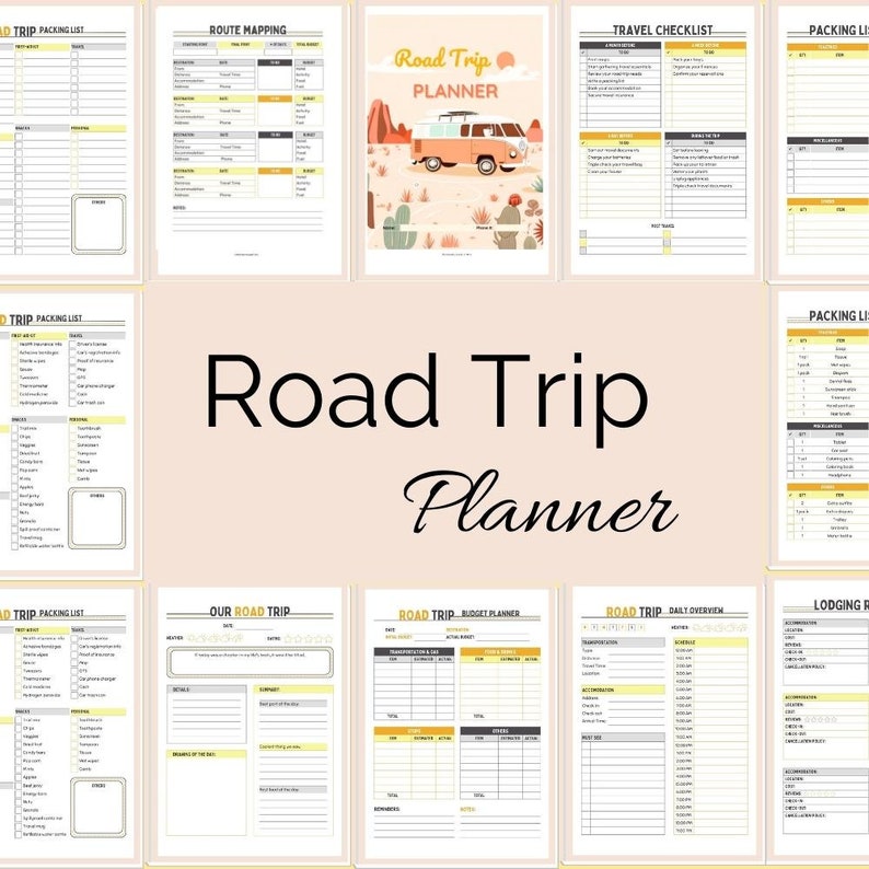 Trip Planner, Road Trip Planner, Printable Trip Planner, Travel Planner