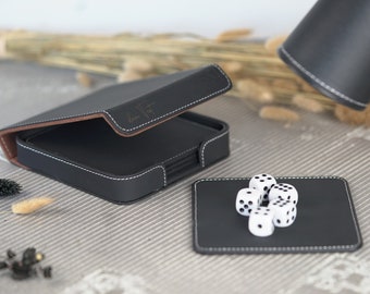 Dice mats in a set of 4 with your desired engraving